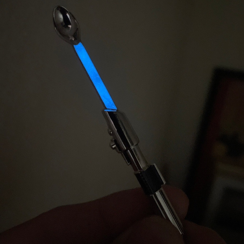 Mini spoon necklace Star Wars inspired Light Saber small tiny spoon pendant glow